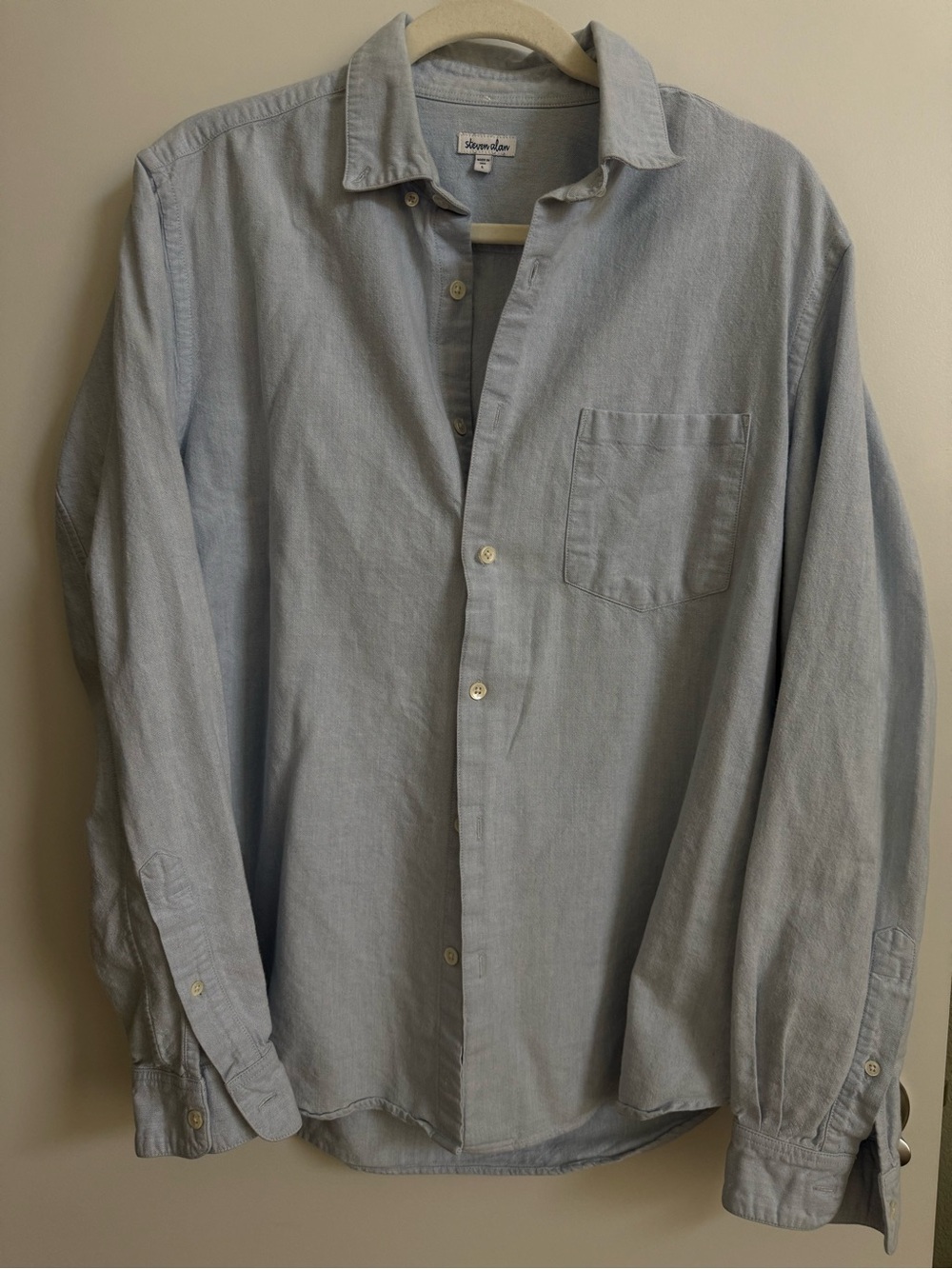 STEVEN ALAN Chambray Shirt Large Unisex